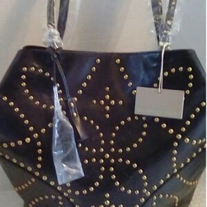 New Isabelle FIORE Black and Gold Studded Women's Bag,Just Reduced !